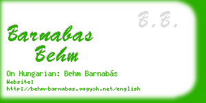 barnabas behm business card